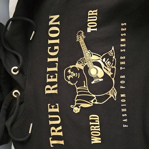 True Religion Black and Gold Graphic Hoodie - Picture 6 of 10